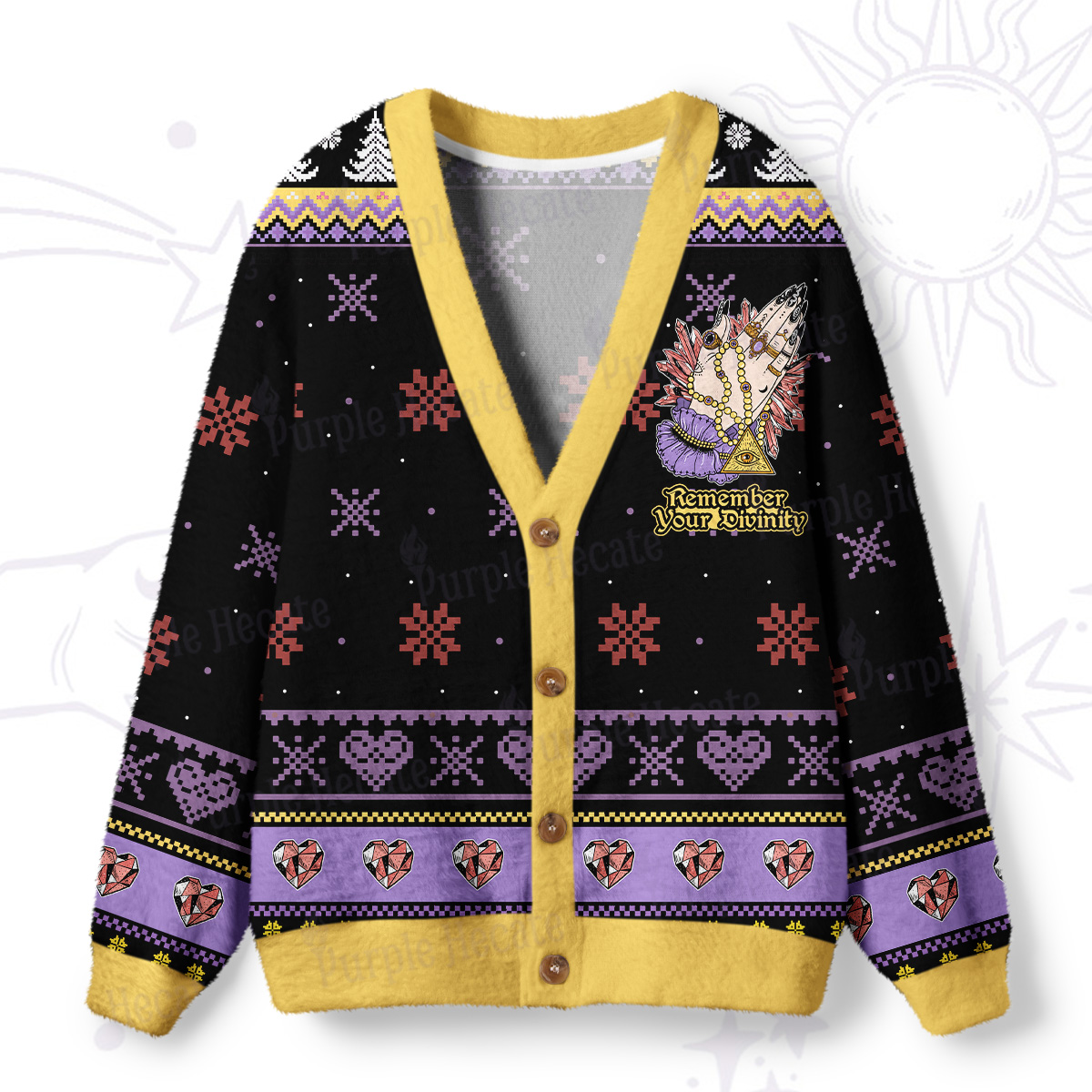 Purplehecate Remember Your Divinity Ugly Cardigan Sweaters