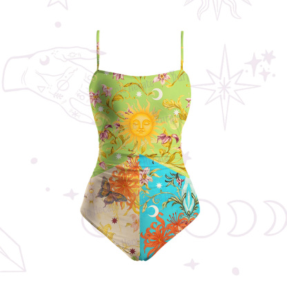 Purplehecate Sun Garden Slim-Strap Swimsuit