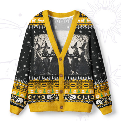 Purplehecate Girls Will Be Girls Witch Ugly Cardigan Sweaters