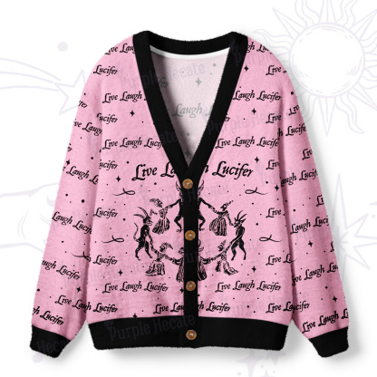 Purplehecate Live Laugh Lucifer Ugly Cardigan Sweaters
