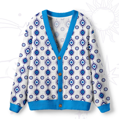 Purplehecate Evil Eye Protection Ugly Cardigan Sweaters