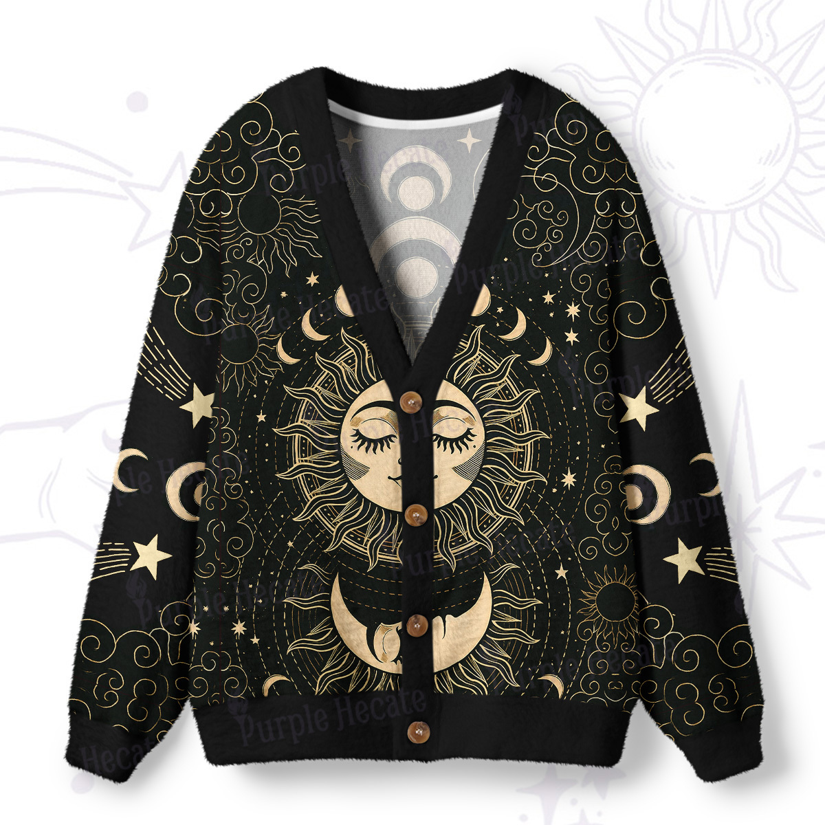 Magic Purplehecate Lunar Eclipse Ugly Cardigan Sweaters