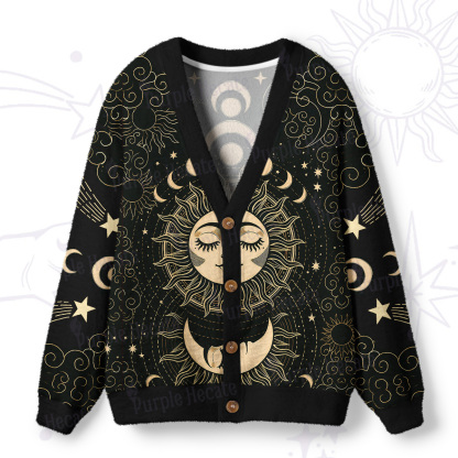 Purplehecate Lunar Eclipse Ugly Cardigan Sweaters