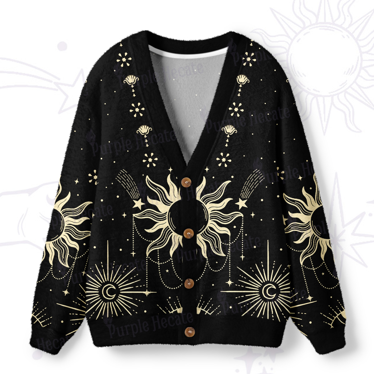 Purplehecate Solar Oracle Ugly Cardigan Sweaters