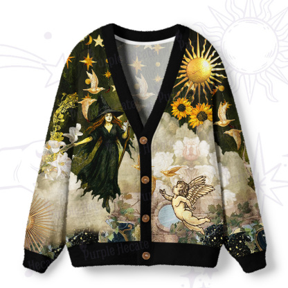 Purplehecate Garden of the Celestial Witch Ugly Cardigan Sweaters