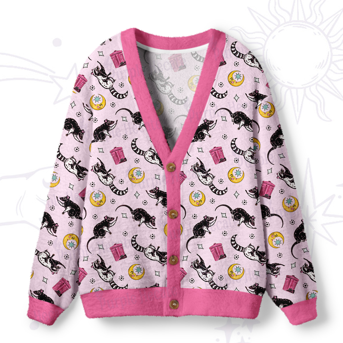 Purplehecate Midnight Team Trash Ugly Cardigan Sweaters