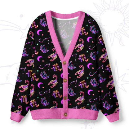 Purplehecate Scorpio Spirit Zodiac Ugly Cardigan Sweaters