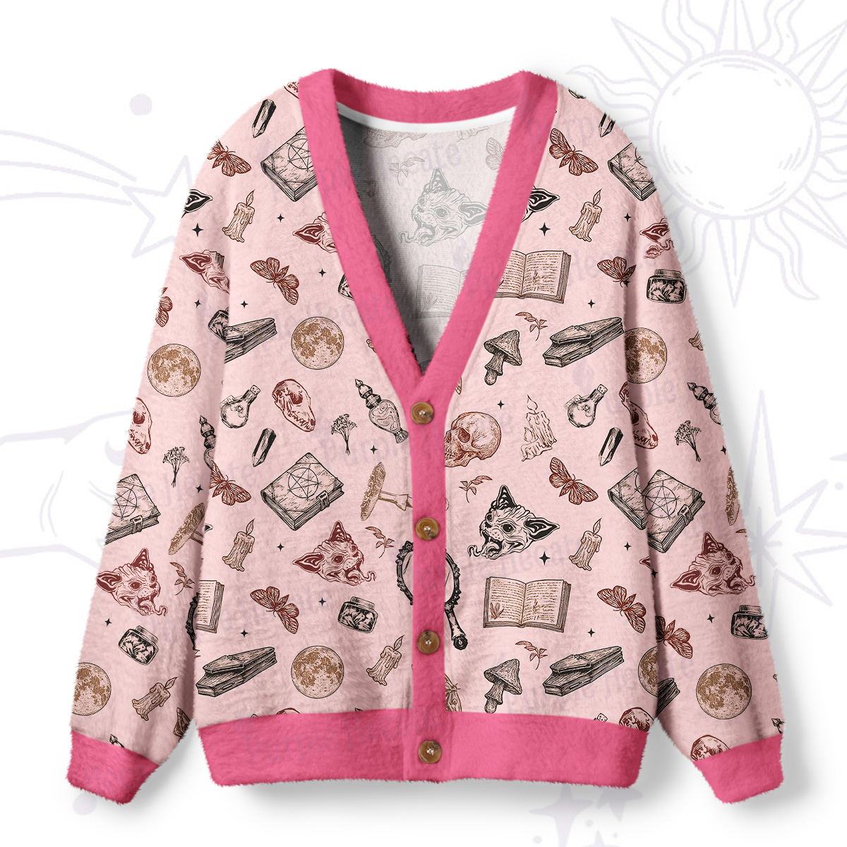 Purplehecate Witchcraft Study Ugly Cardigan Sweaters
