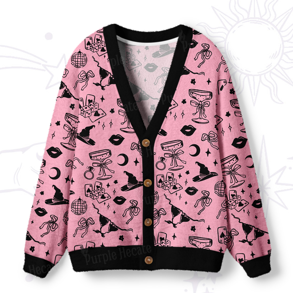 Purplehecate Witch’s Night Out Ugly Cardigan Sweaters