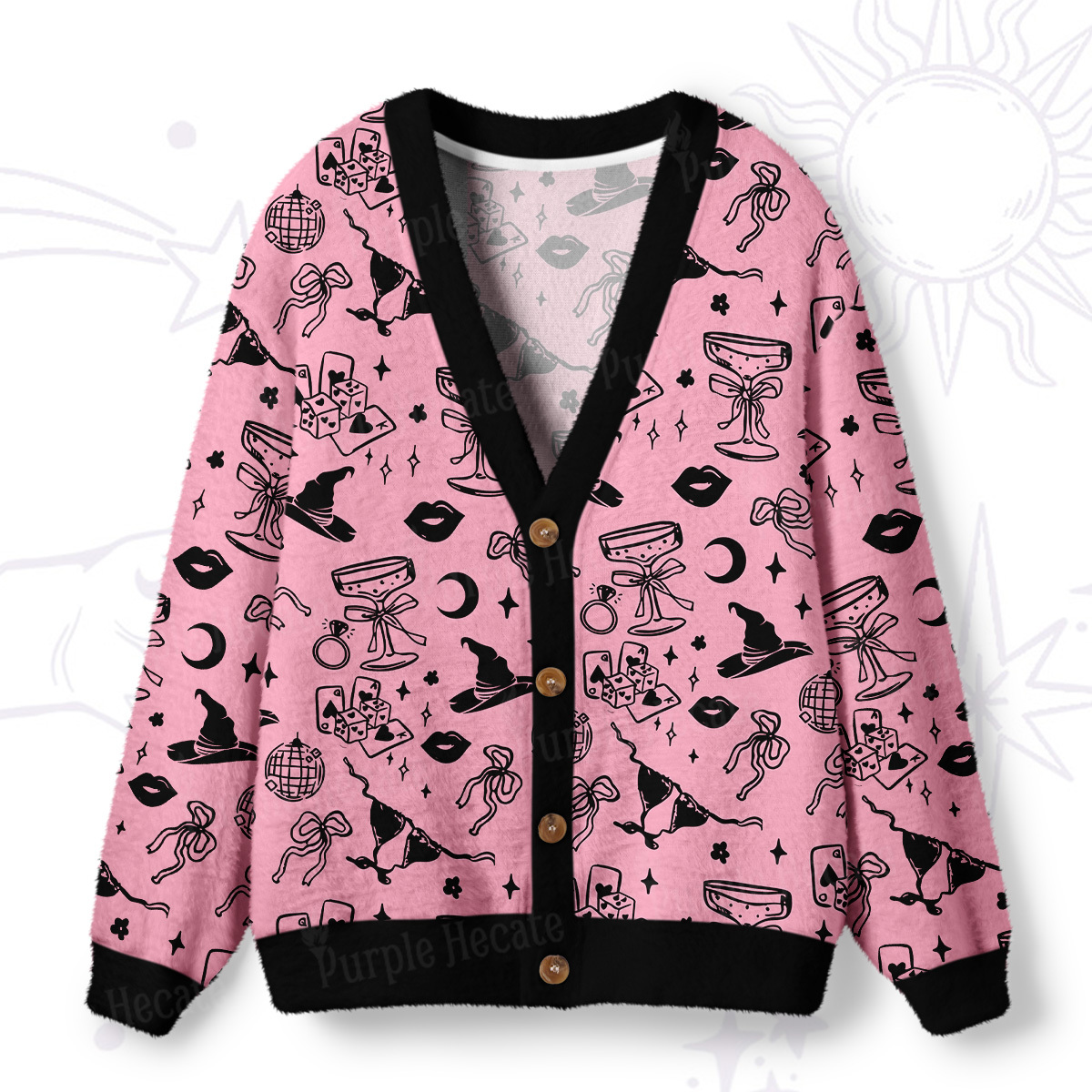 Magic Purplehecate Witch’s Night Out Ugly Cardigan Sweaters