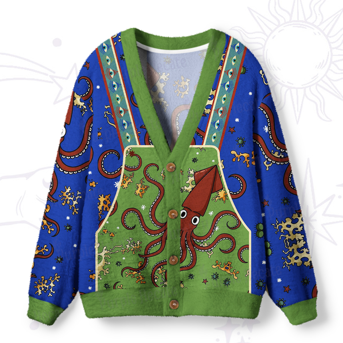 Purplehecate Deep Sea Dreamer Ugly Cardigan Sweaters