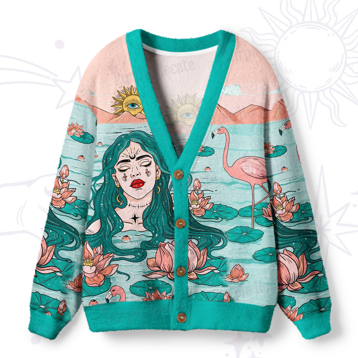 Purplehecate The Garden of Mystics Ugly Cardigan Sweaters