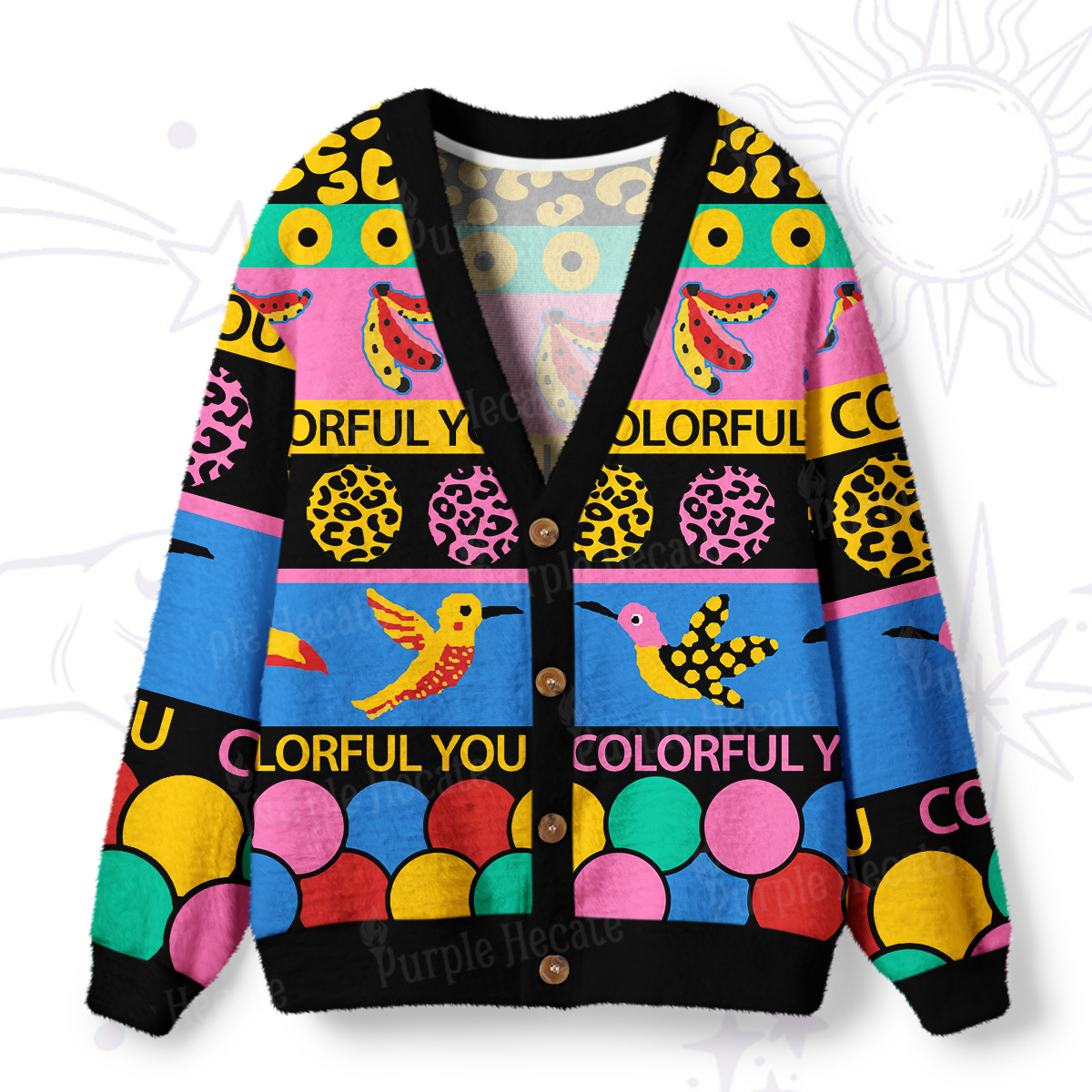 Purplehecate Viva Colorful You Ugly Cardigan Sweaters