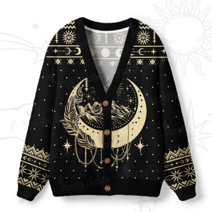 Purplehecate Moonlit Peaks of Starlight Ugly Cardigan Sweaters