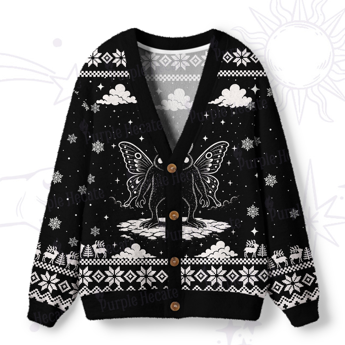Purplehecate Dark Moth Ugly Cardigan Sweaters