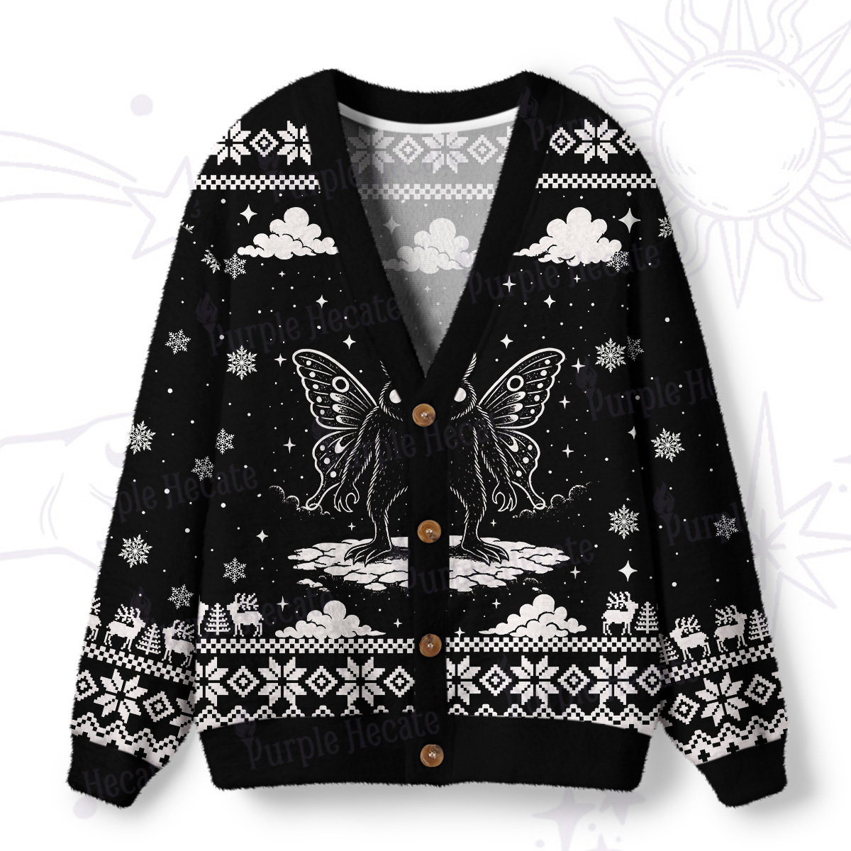 Magic Purplehecate Dark Moth Ugly Cardigan Sweaters