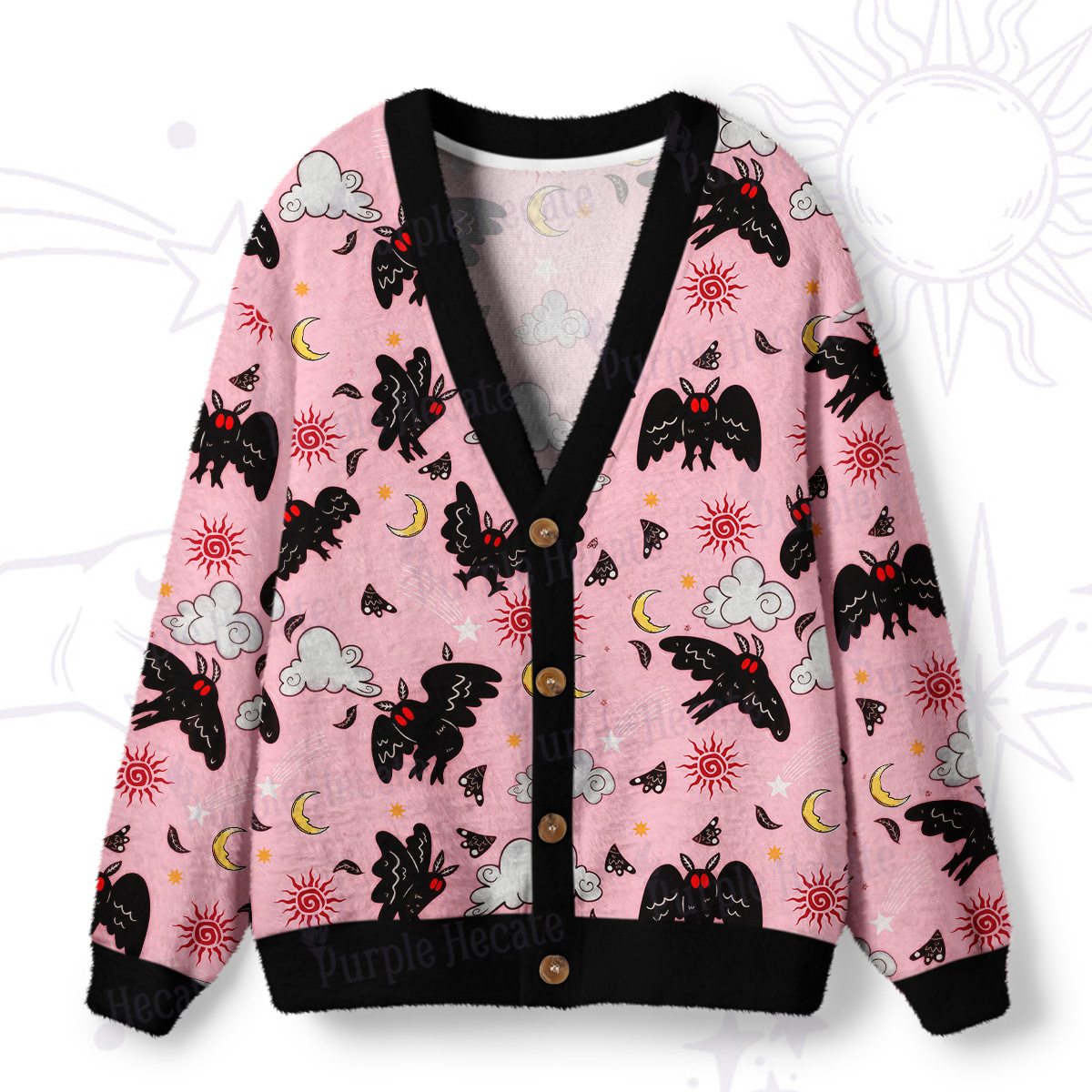 Purplehecate Cryptid Mothman Ugly Cardigan Sweaters