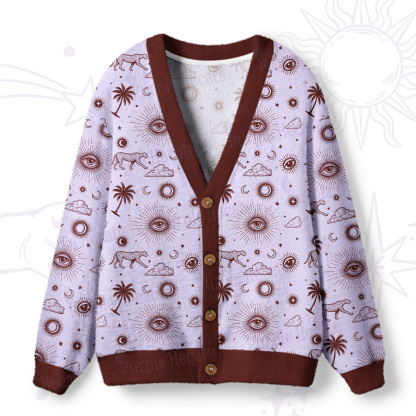 Purplehecate Eye of the Universe Ugly Cardigan Sweaters