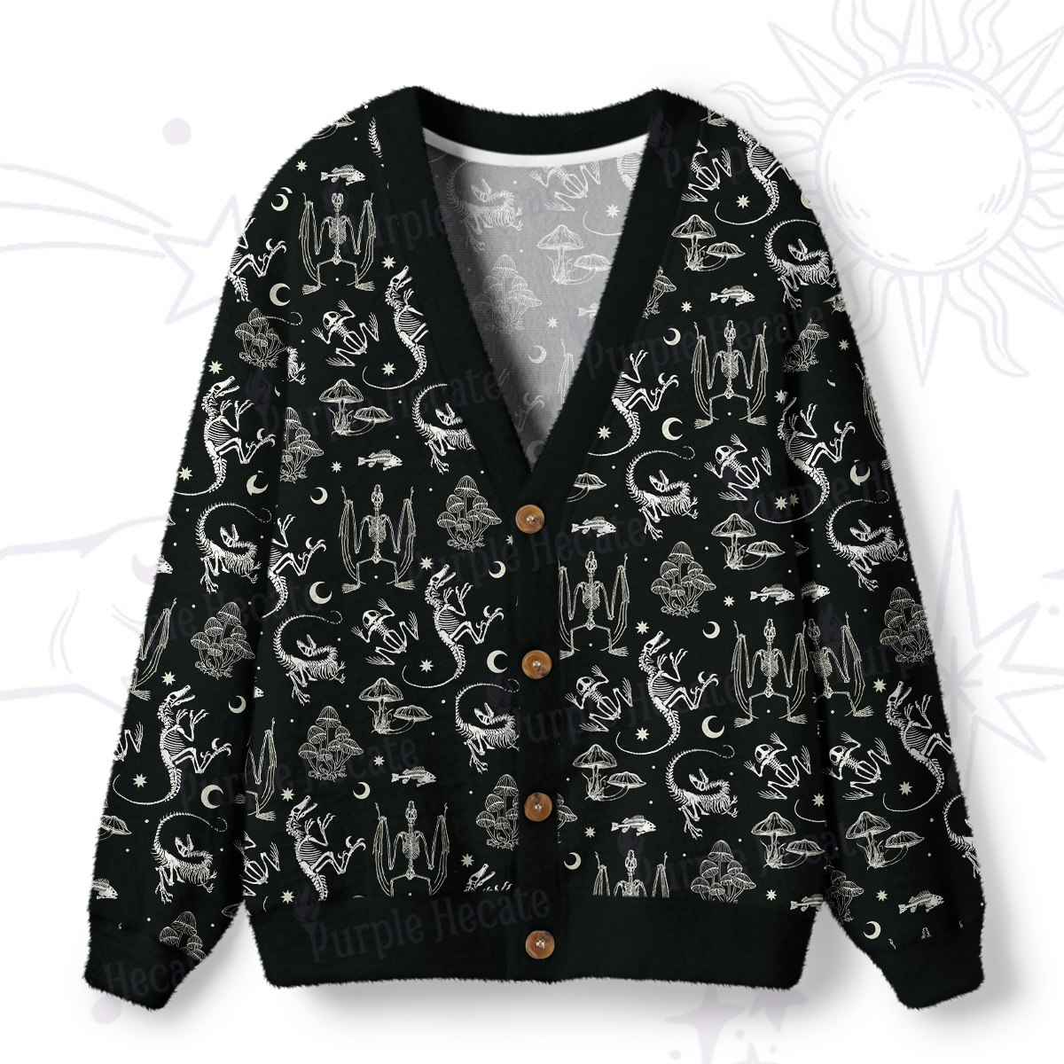 Magic Purplehecate Prehistoric Fantasy Ugly Cardigan Sweaters