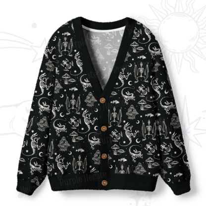 Purplehecate Prehistoric Fantasy Ugly Cardigan Sweaters