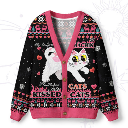 Purplehecate I Turn Cats Into Kissed Cats Ugly Cardigan Sweaters