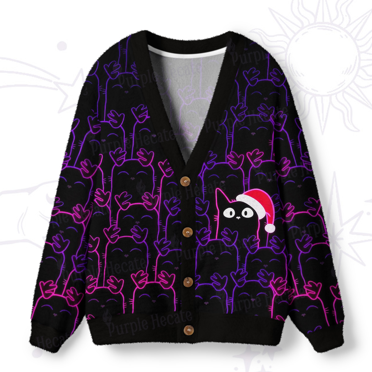 Purplehecate Reindeer Was Sold Out Christmas  Ugly Cardigan Sweaters