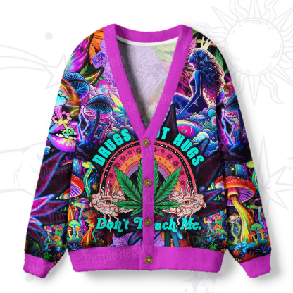 Purplehecate Drugs Not Hugs Don't Touch Me Ugly Cardigan Sweaters