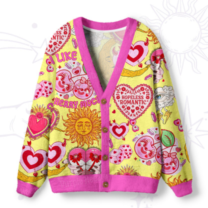 Purplehecate Hopeless Romantic Love Doodle Ugly Cardigan Sweaters