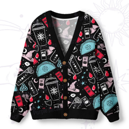 Purplehecate Dark Magic and Mystical Charm Ugly Cardigan Sweaters