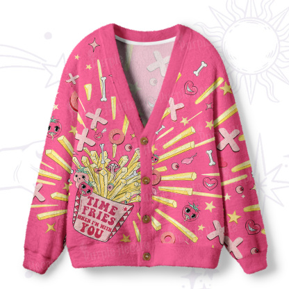 Purplehecate Time Fries When I'm With You Ugly Cardigan Sweaters