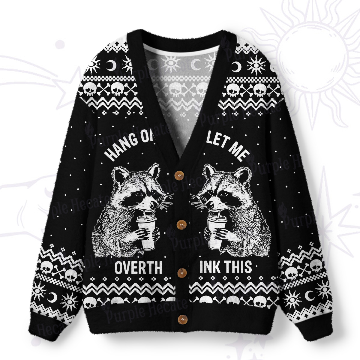 Purplehecate Hang On, Let Me Overthink This Ugly Cardigan Sweaters