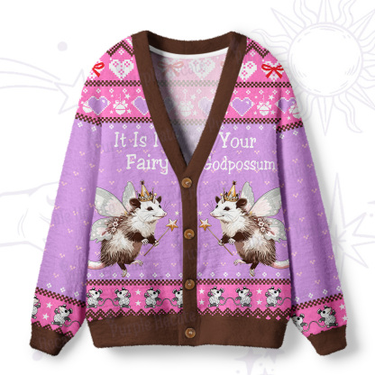 Purplehecate It Is I Your Fairy Godpossum Ugly Cardigan Sweaters