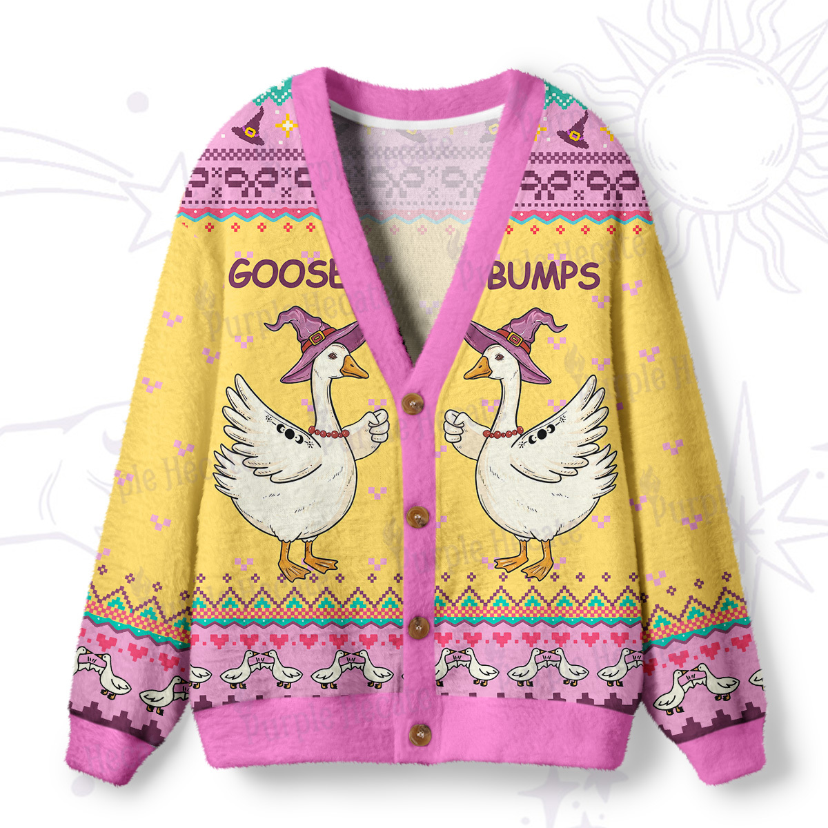 Magic Purplehecate Goose Bumps Ugly Cardigan Sweaters