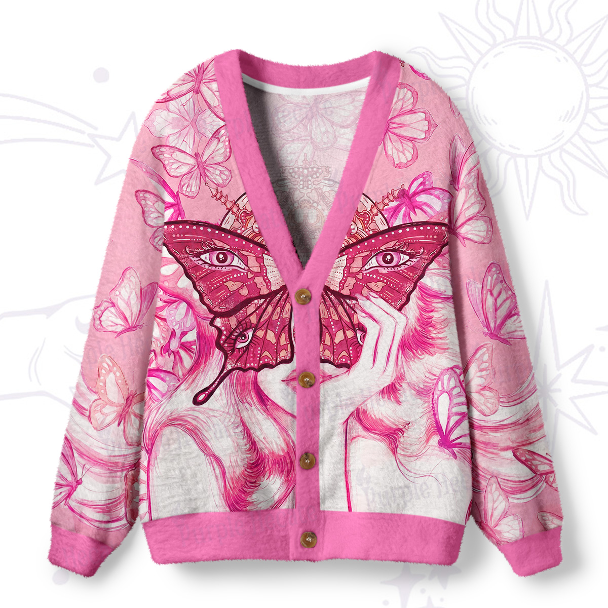 Purplehecate Butterfly Witchy Ugly Cardigan Sweaters