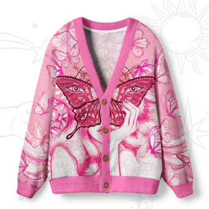 Purplehecate Butterfly Witchy Ugly Cardigan Sweaters
