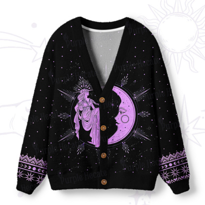 Purplehecate Moonlight Goddess  Ugly Cardigan Sweaters