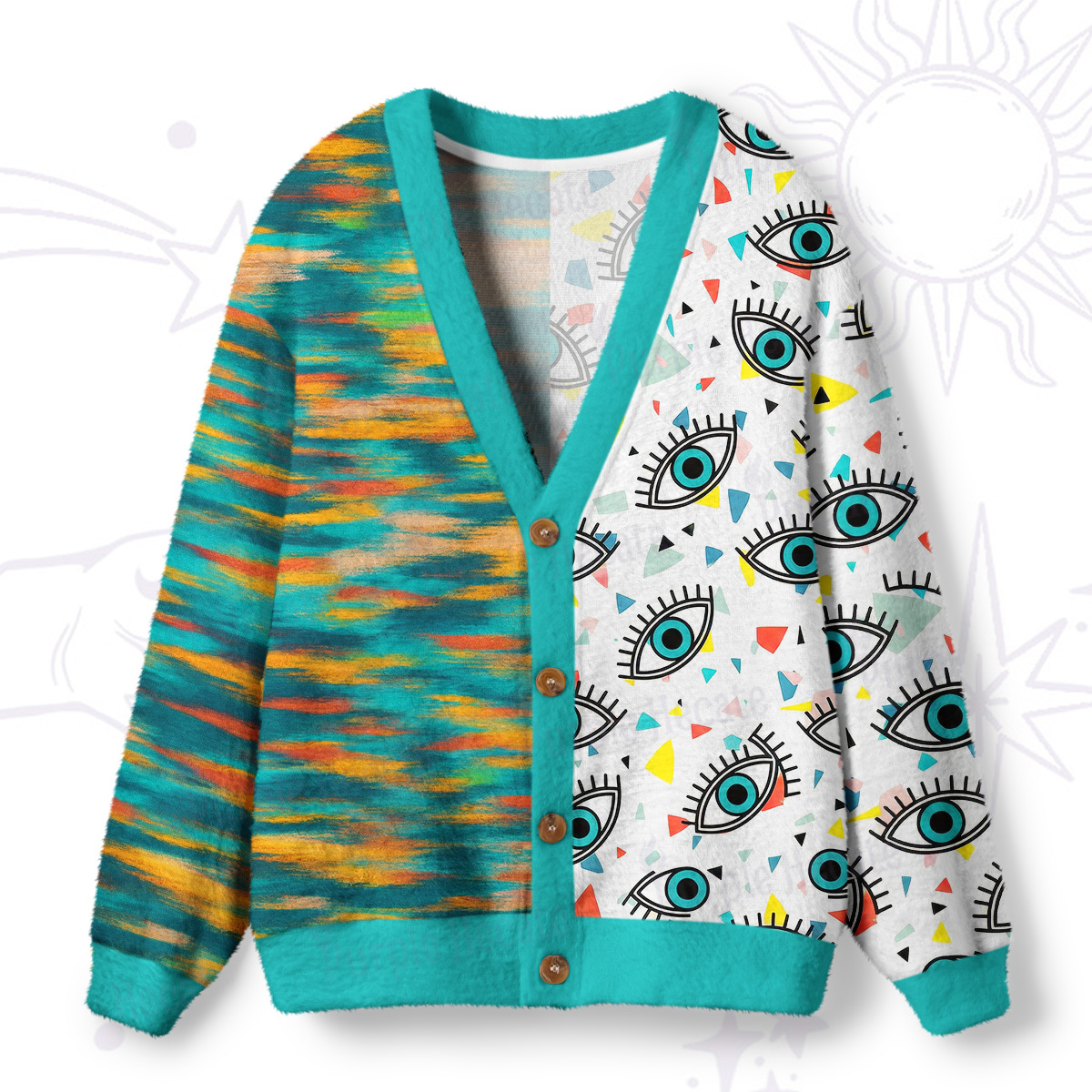 Magic Purplehecate Evil Eye Protection Ugly Cardigan Sweaters
