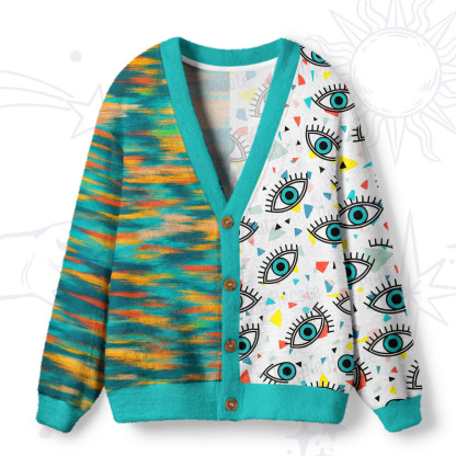 Purplehecate Evil Eye Protection Ugly Cardigan Sweaters