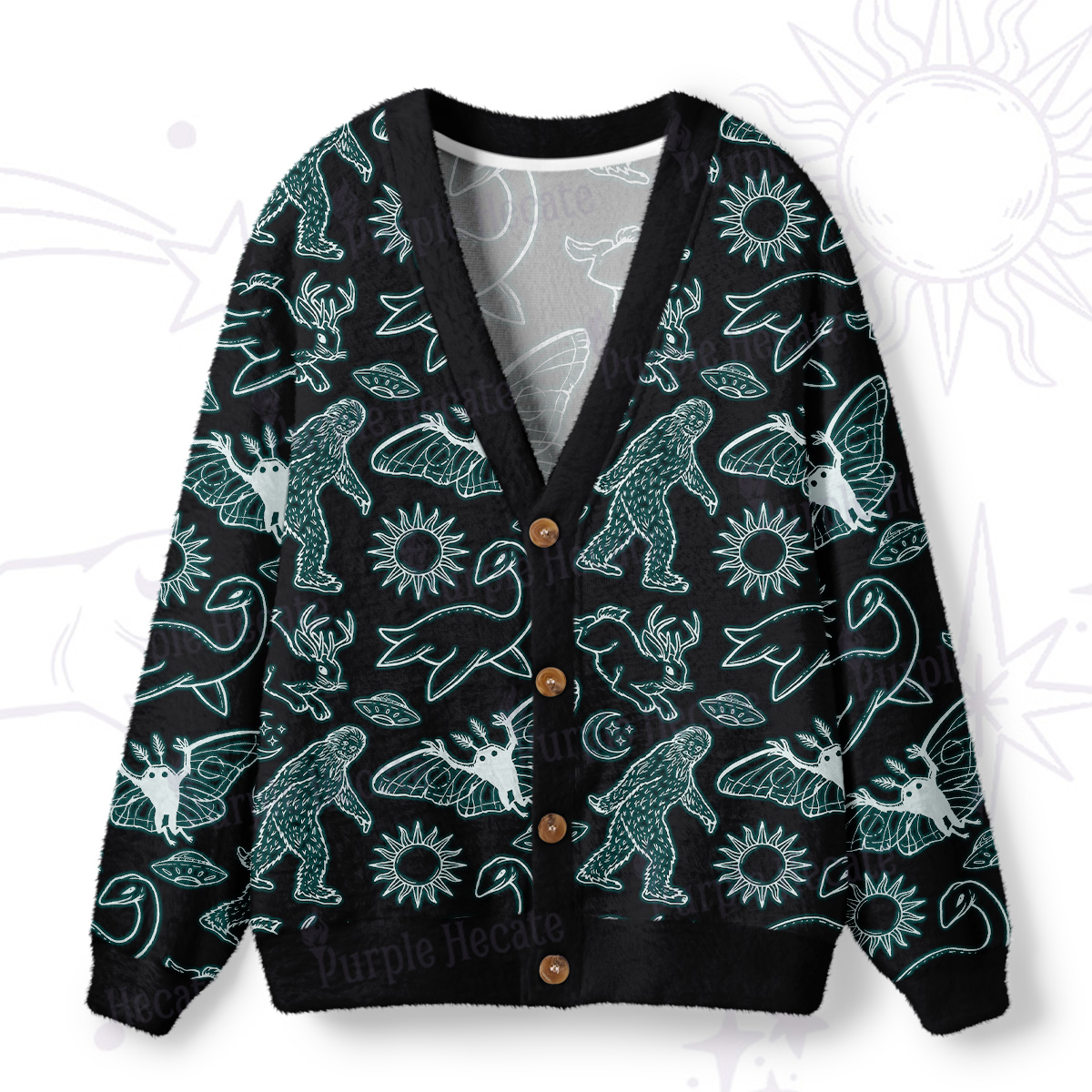 Purplehecate Cryptid Ugly Cardigan Sweaters