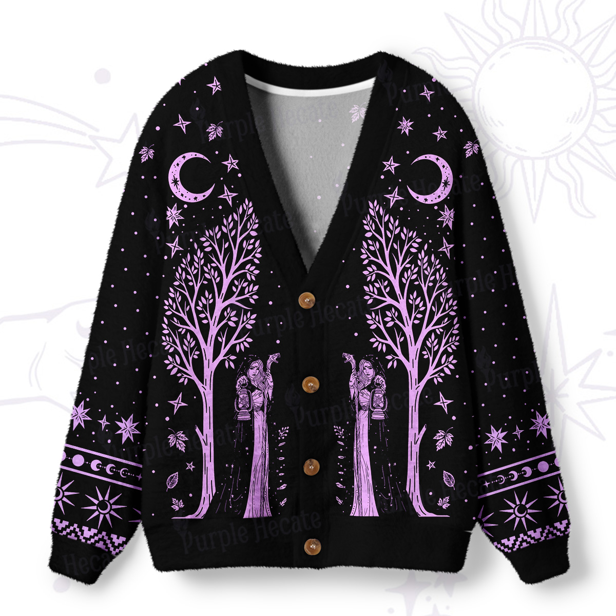 Purplehecate Be The Ancestor They Summon When Shit Gets Real Ugly Cardigan Sweaters