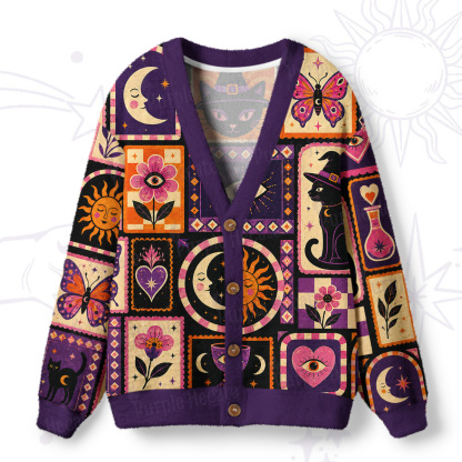 Purplehecate Spellbound Night Ugly Cardigan Sweaters