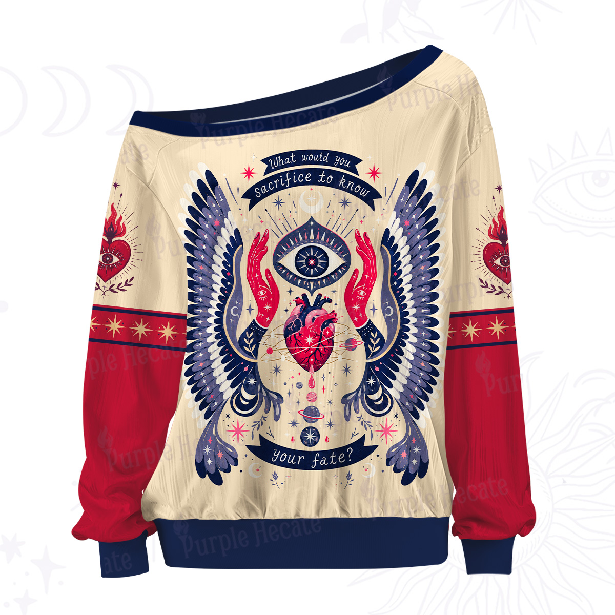 Purplehecate What would you sacrifice to know your fate Off The Shoulder Graphic Jersey