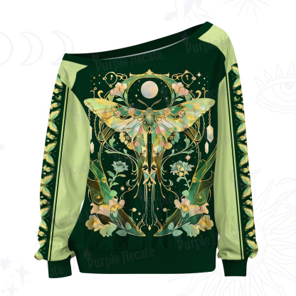 Purplehecate Moon Moth Rave Off The Shoulder Graphic Jersey