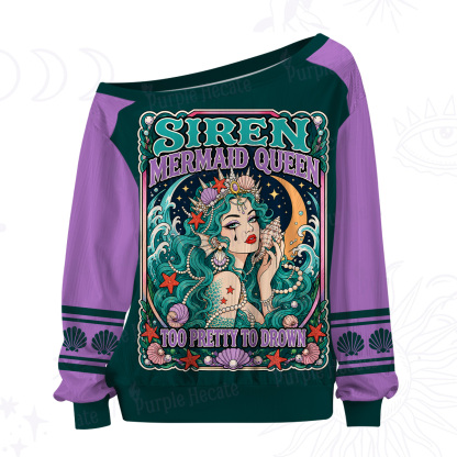 Purplehecate Siren Mermaid Queen Off The Shoulder Graphic Jersey