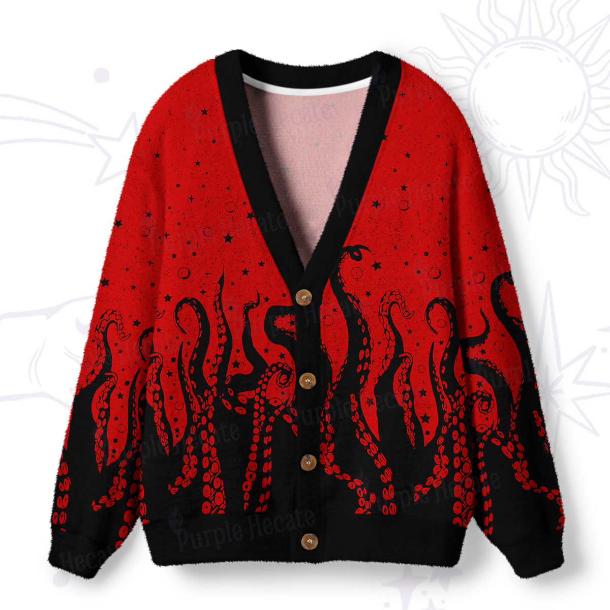 Purplehecate Tentacles of the Deep Ugly Cardigan Sweaters