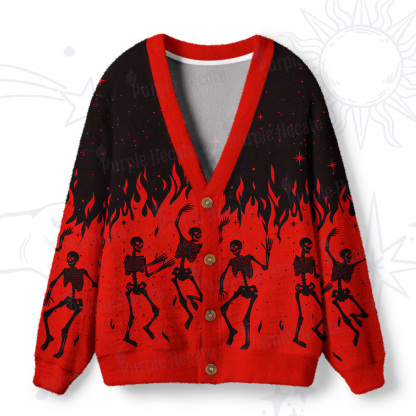 Purplehecate Infernal Revelry Ugly Cardigan Sweaters