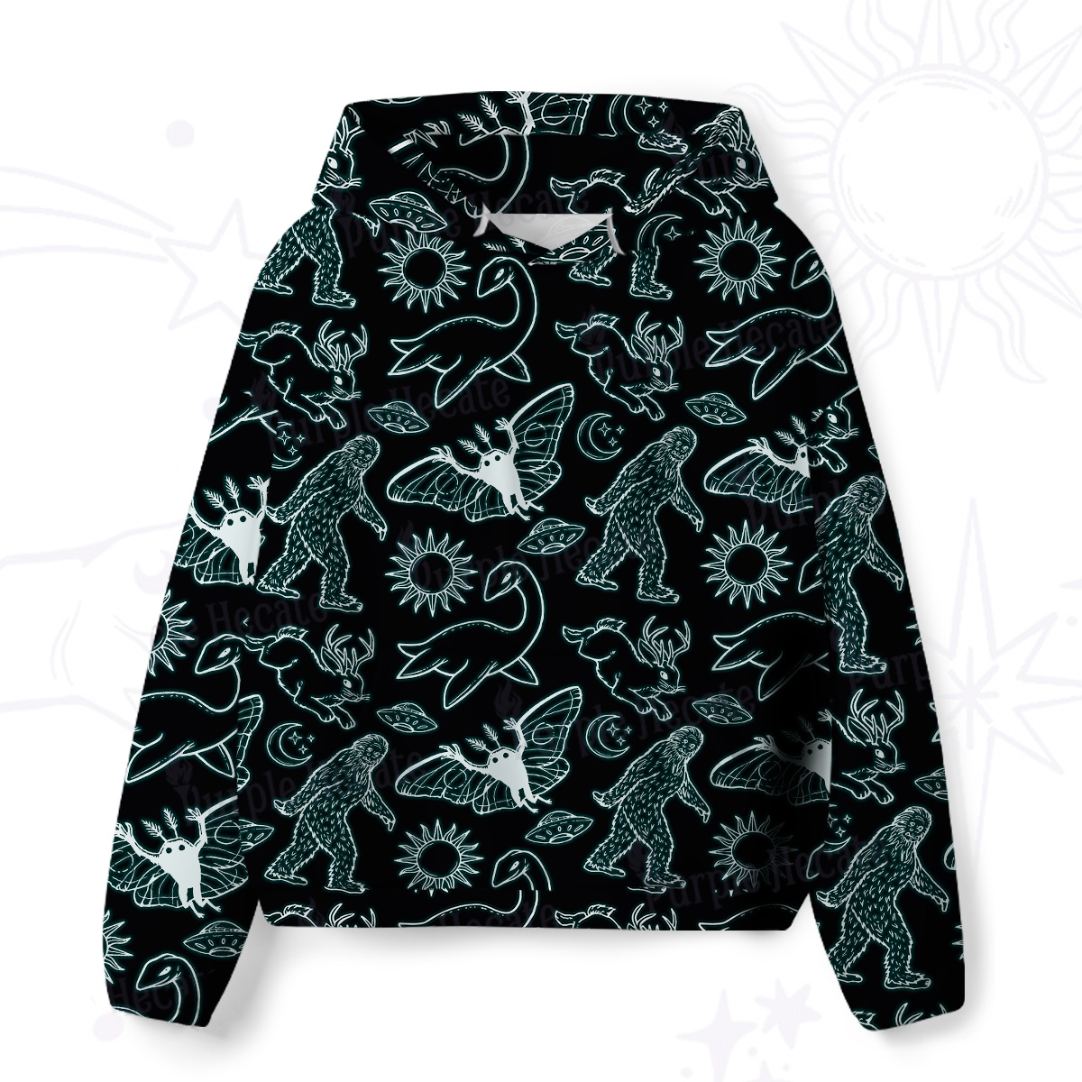Purplehecate Cryptid All-Over Print Hoodie