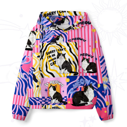 Purplehecate Sorry I Can't Go I'm an Indoor Cat All-Over Print Hoodie