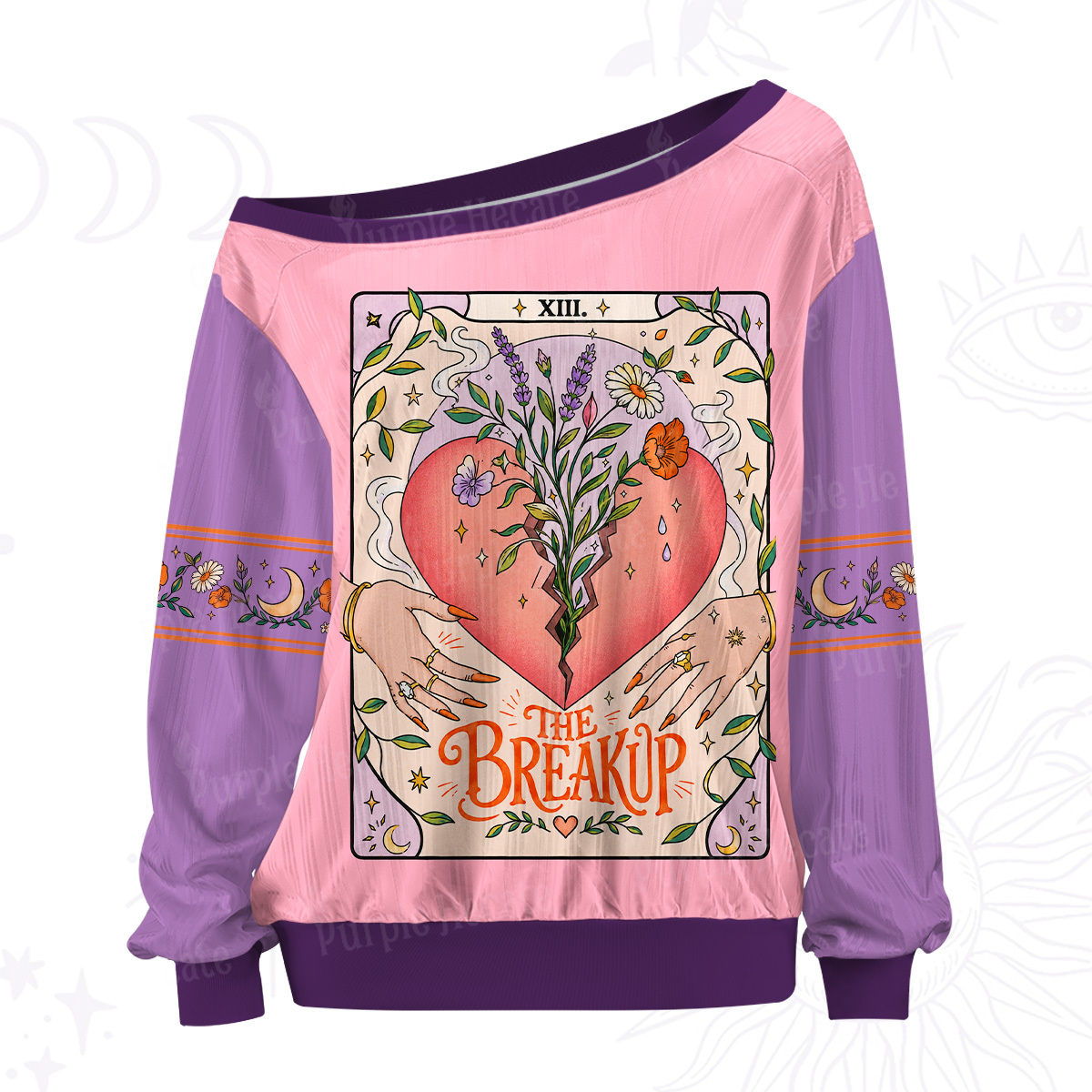 Purplehecate The Breakup Tarot Off The Shoulder Graphic Jersey