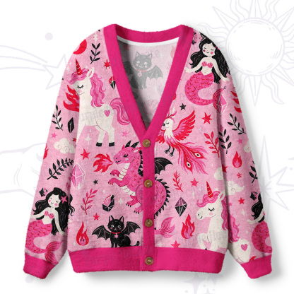 Purplehecate Magical Fantasy Creatures Ugly Cardigan Sweaters